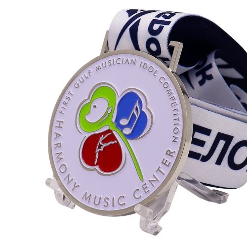Custom music award medals with ribbon